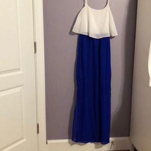 White/Blue Maxi Dress